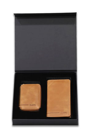 Gift Antique Tan Portfolio - Wallet Set