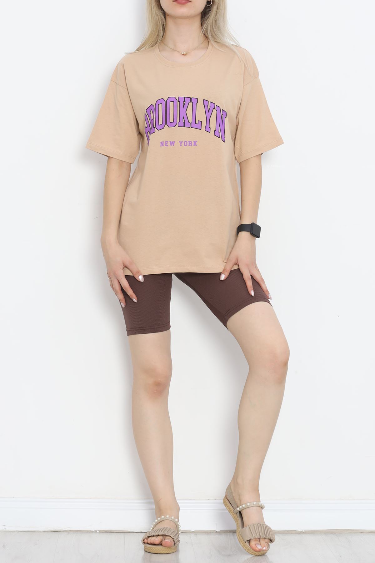 Printed Crew Neck T-Shirt Mink