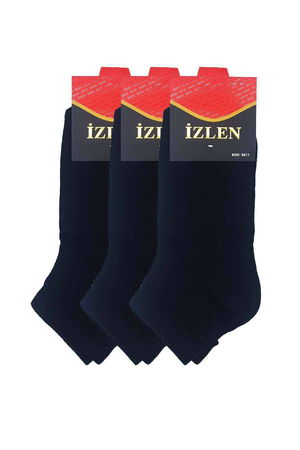 Black Men's Short Sport Socks 3 Pairs