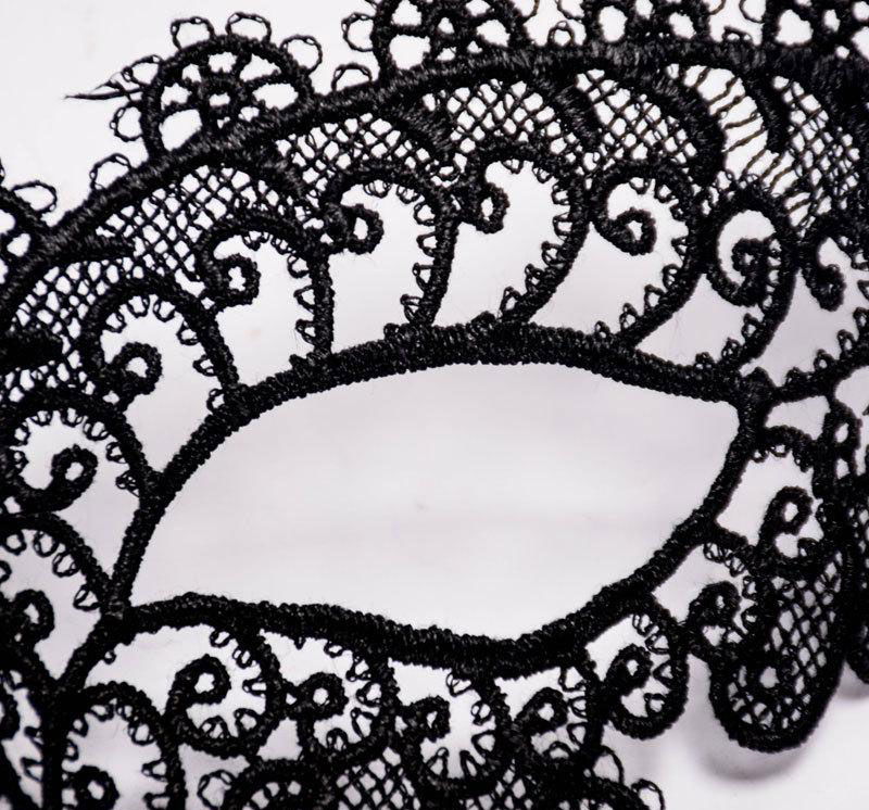 Black Color Lace Cut Lace Embroidered Prom Party Mask 10 No