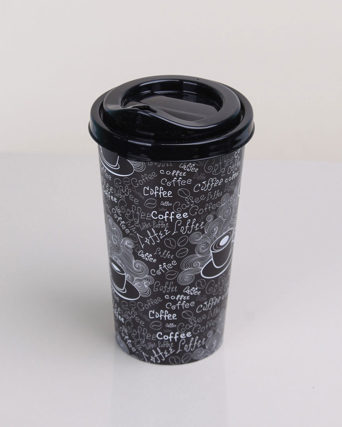 Coffee Glass - Patterned with Lid