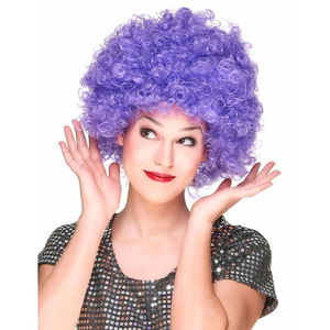 Purple Color Curly Afro Bonus Wig Party Wig