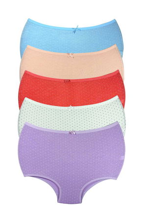 5 Pcs Polka Dot Women's Recovery High Waist Bato Panties