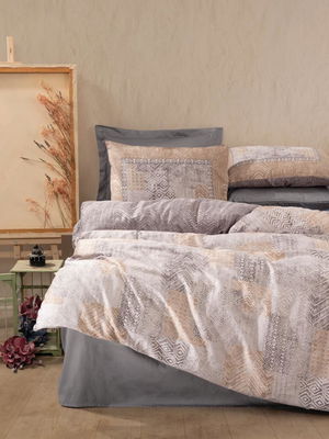 Double Satin Duvet Cover Set Amentes Gray