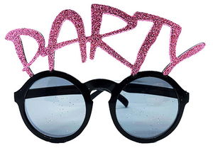 Party Printed Silvery Pink Color Party Glasses 15x7 cm