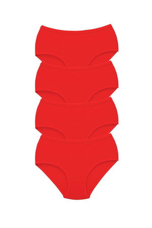 4Pcs Women High Waist Bato Thick Rubber Panties Red