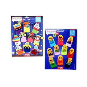 2 Sets - 20 Pieces Vehicles and Emojis Finger Puppet