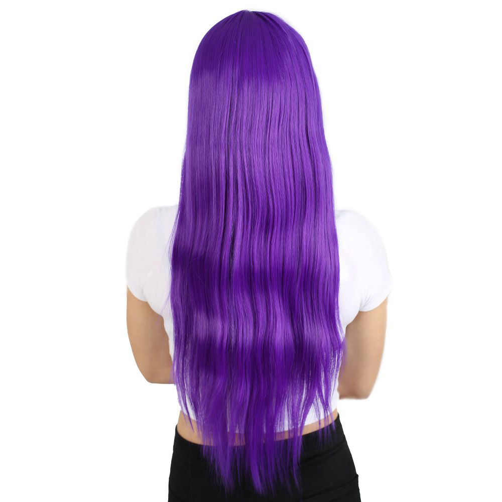 Kanekalon Fiber Synthetic Wig with Long Bangs / Purple