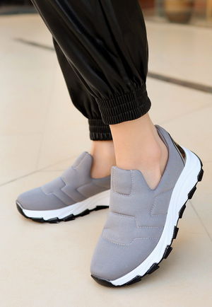 Gray Stretch Sneakers