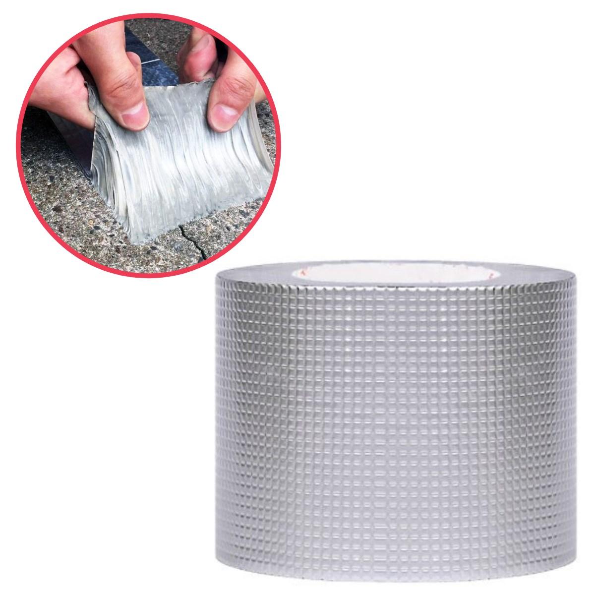 Foil Rubber Tape Adhesive Waterproof Roof Pipe Repair Tape (2Meters x 10 Cm)