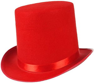 Red Color Ringmaster Magician Magician Hat Trilby Hat 15 cm For Adults