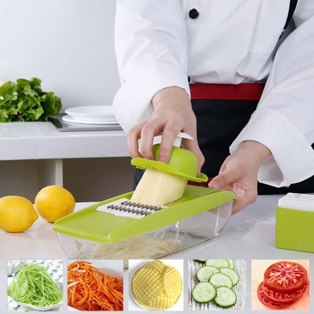 5 Heads Bowl Non-Slip Grater Julienne Cutter Potato Carrot Grater