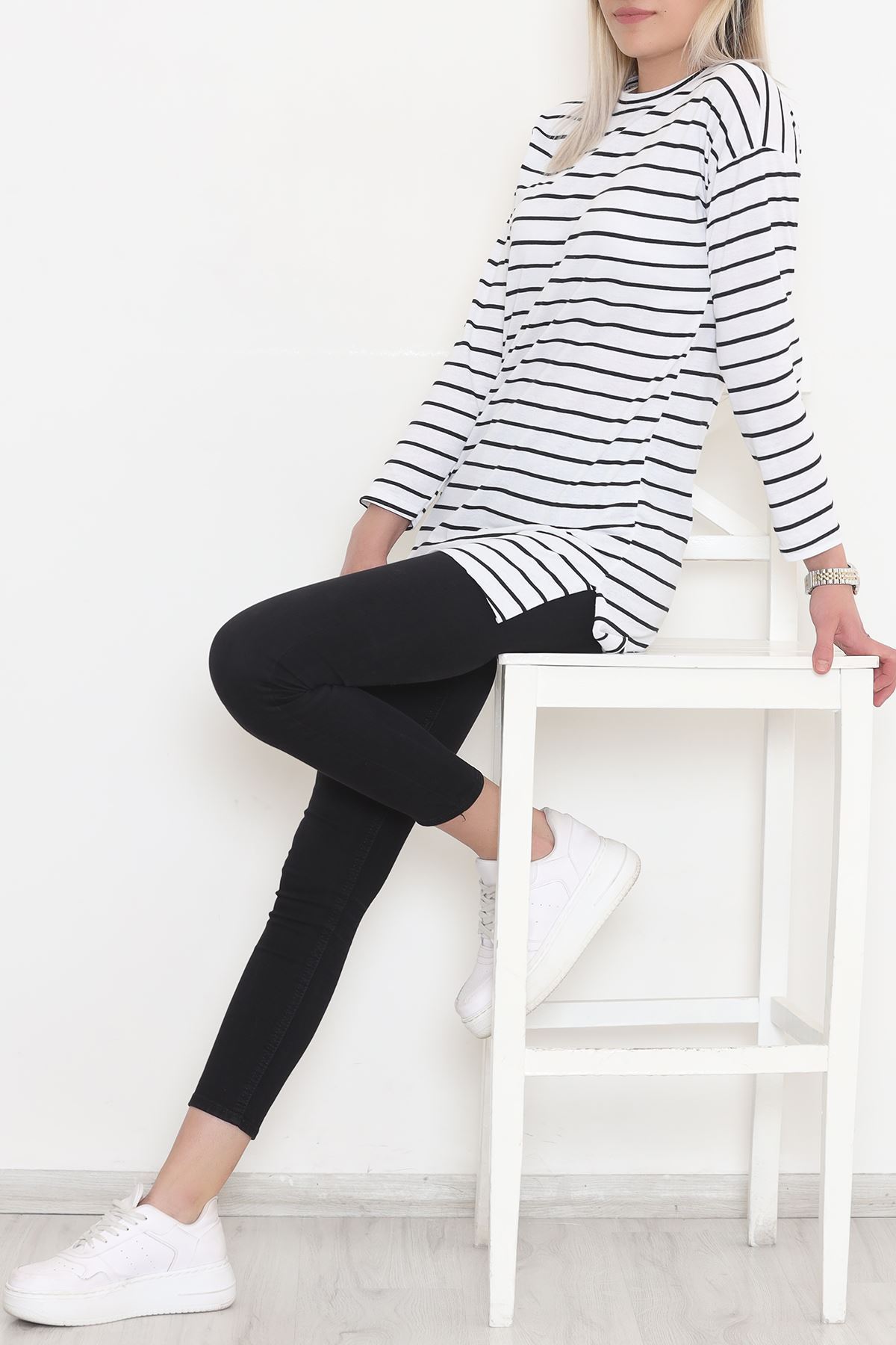 Striped Tunic White-Black