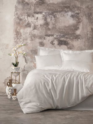 Double Smart Bamboo Satin Duvet Cover Set White