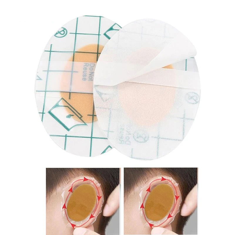 20Pcs Baby Bath Pool Ear Band -Transparent Waterproof Adhesive Tape Hairdressing Tape