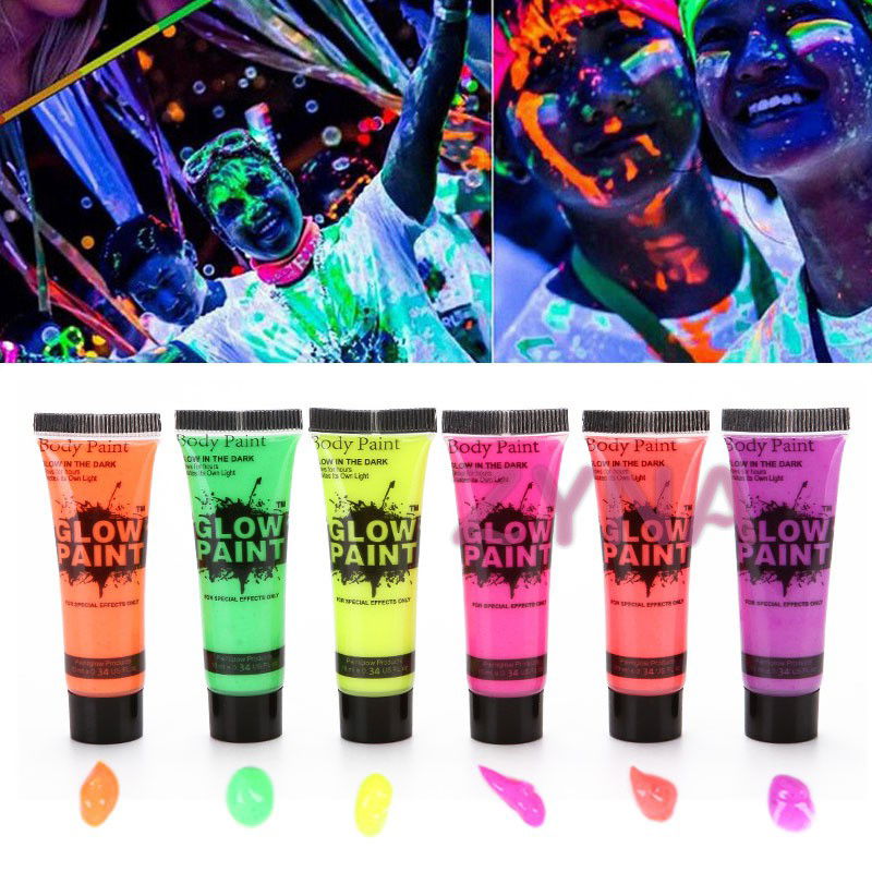 Neon Glow Party Face Paint 6 Colors 6 Pcs