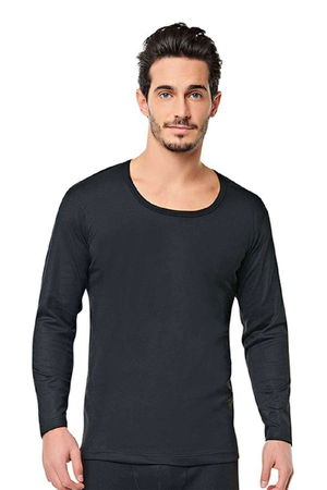 Men's Winter Thermal Warm Underwear Undershirt Black