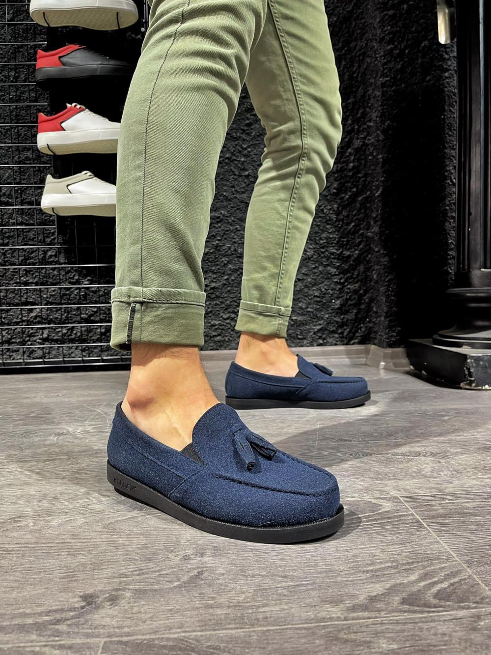 Loafer Men's Shoes Blue