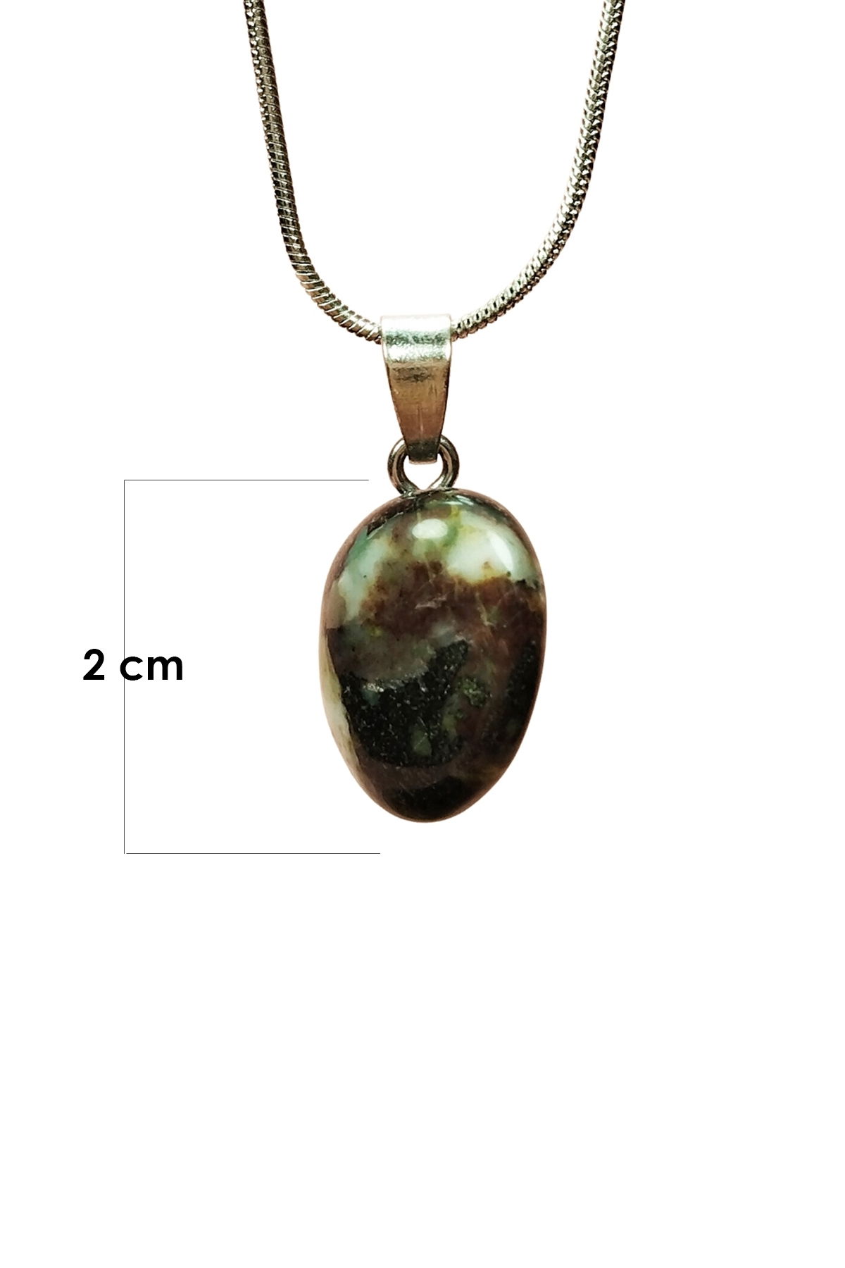 Tourmaline Natural Stone Handmade Pendant with Chain: 2 cm Chain: 20 cm Boxed