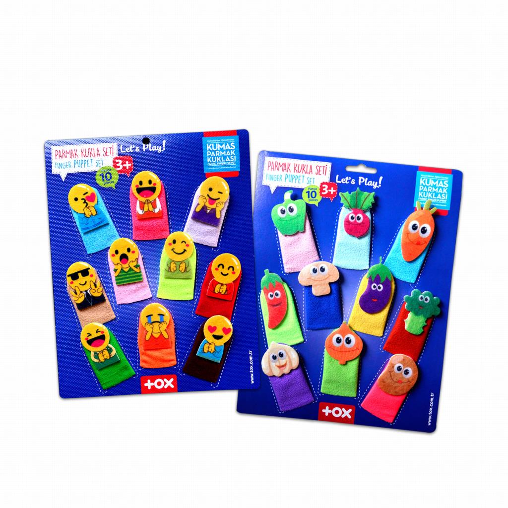 2 Sets - 20 Pieces Emojis and Vegetables Finger Puppet