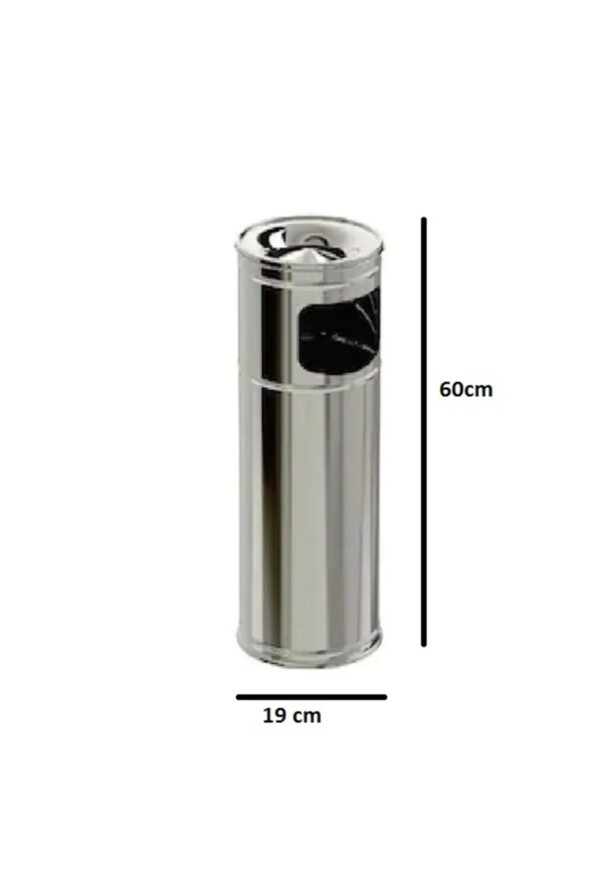 Stainless No 1 Column Ashtray 19x60 Cm Turk-81774