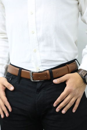 Taba Classic Leather Men's Belt - 3.5 Cm