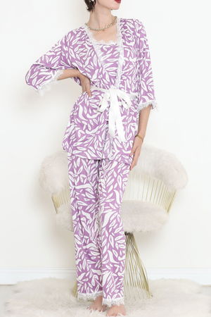 Dressing Gown Set Lilabeyaz