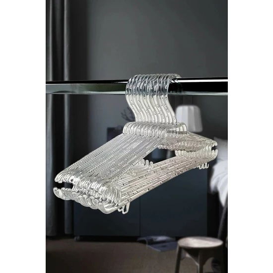 Transparent Mimosa Large Size Crystal Hanger Set (6 Pieces)