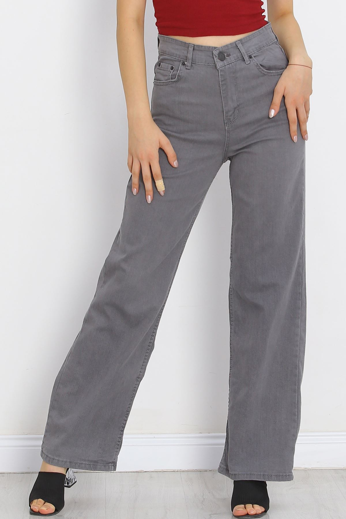 Palazzo Jeans Pants Light Smoked1