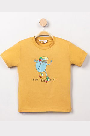 3-7 Years Printed Men's T-Shirt Camel