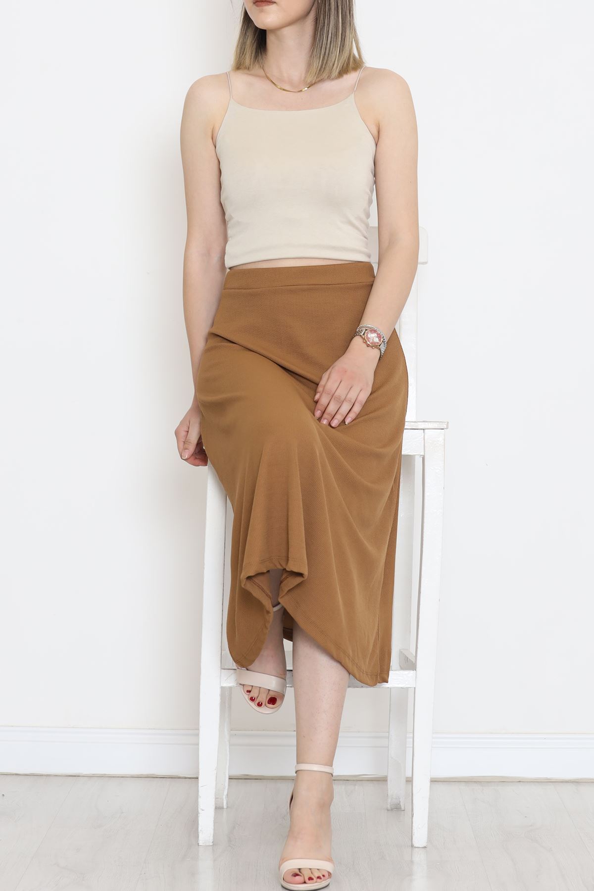 Corded Skirt Milky-coffee