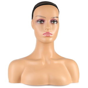 Shouldered Wig Head Mannequin / Auburn Skin