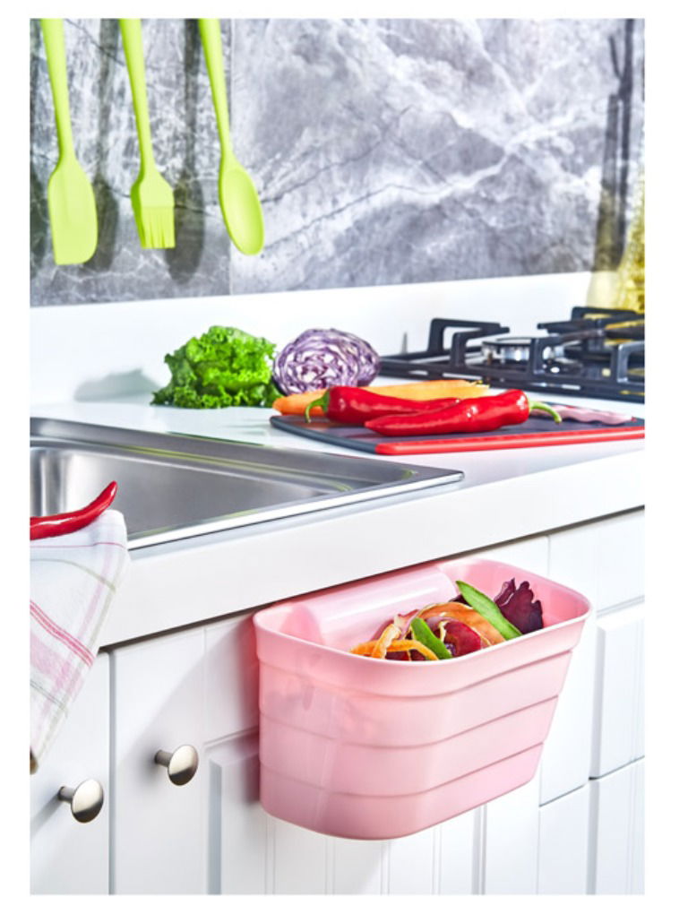 Cabinet Door Organizer - Counter Trash Bin