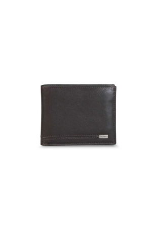 Brown Leather Men's Wallet with Coin Entry