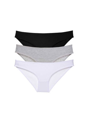 3pcs Super Eco Set Lycra Women Slip Panties Black Gray White