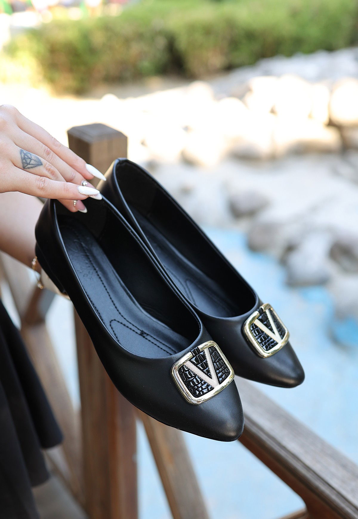 Black Skin Babette Shoes