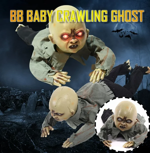 Floor Crawling Moving Doll Ghost Zombie Decor with Sound Light and Sensor 30x85 cm