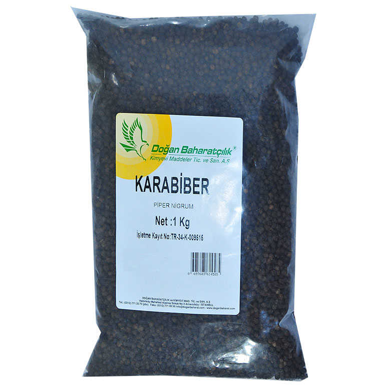 Black Pepper Natural Grain 1000 Gr Package