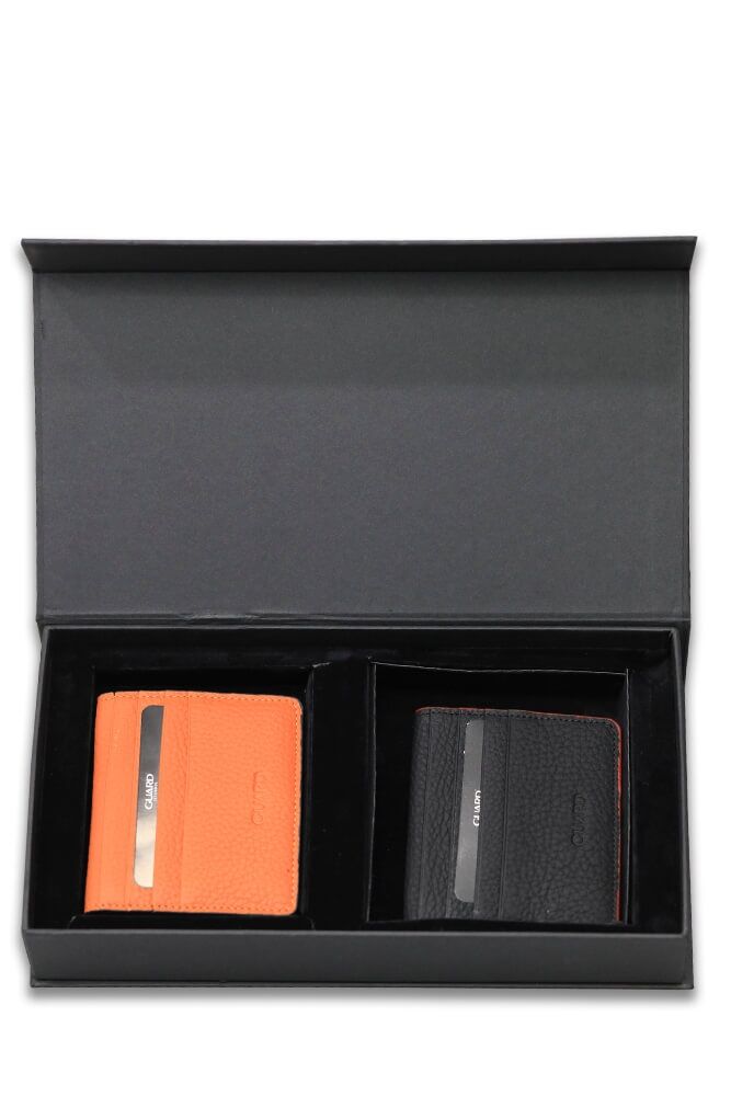 Gift Black - Orange Card Holder Set