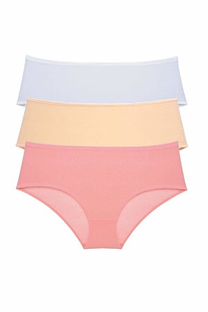 3Pcs Women High Waist Bato Panties White Skin Powder