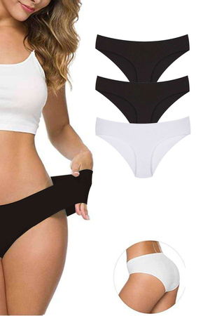 3Pcs Women's Seamless Laser Cut Stretchy Non-marking Panties S1