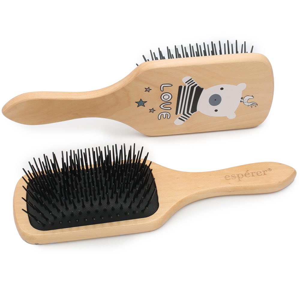 Wooden, Bunless and Printed Special Hair Detangling Brush / JT8586/04