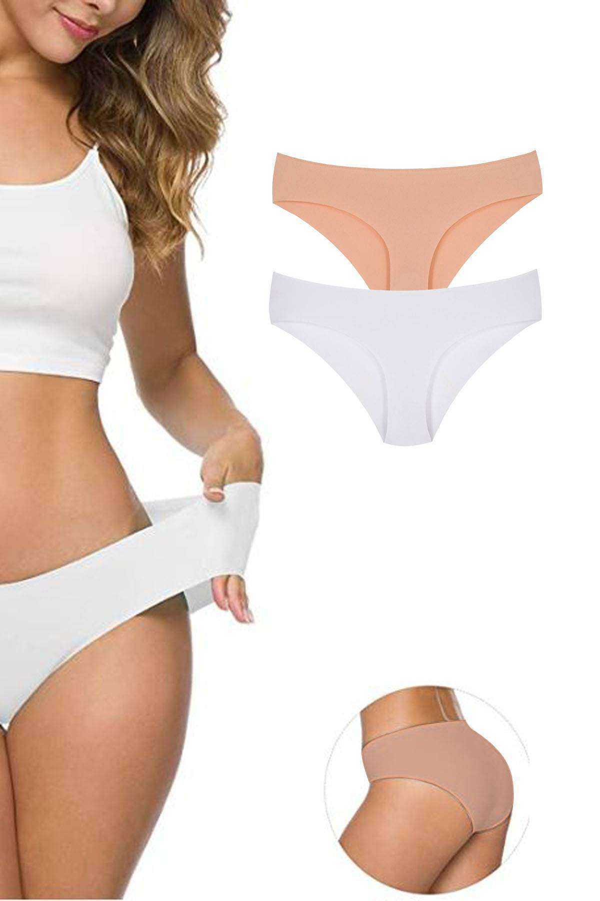 2Pcs Women's Seamless Laser Cut Stretchy Non-marking Panties S3