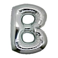 B Letter Foil Balloon Silver Color 40 inch