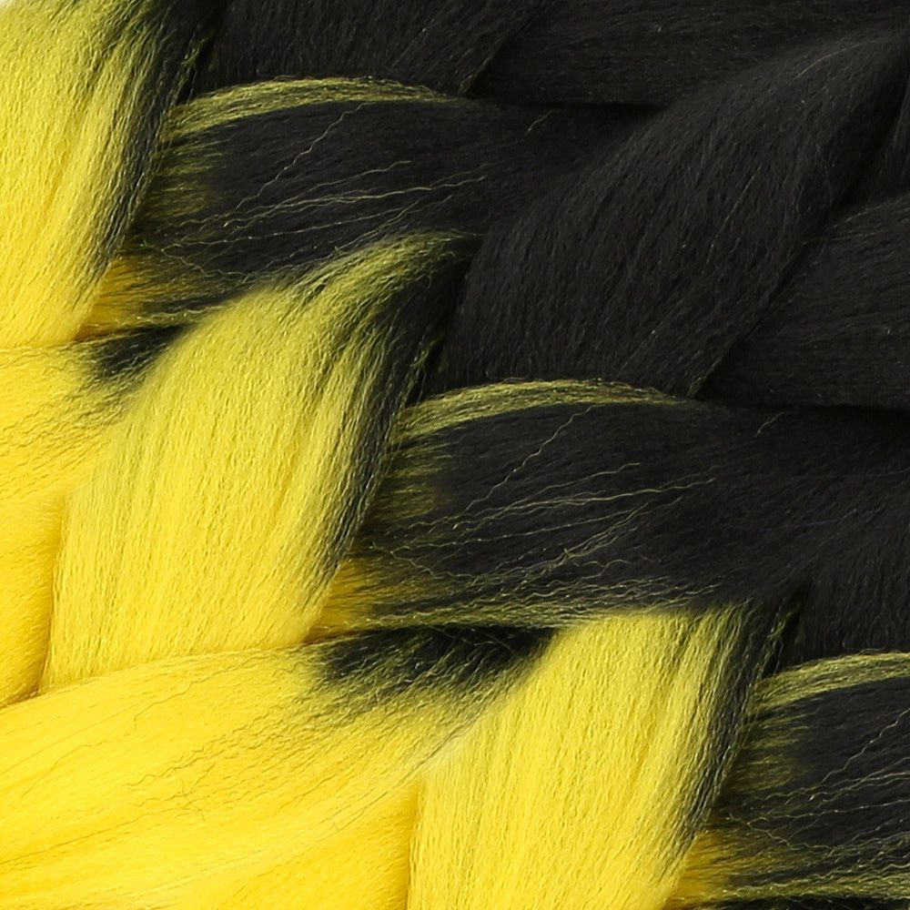 Afro Braiding Synthetic Color Transition Hair 100 Gr. / Black / Yellow