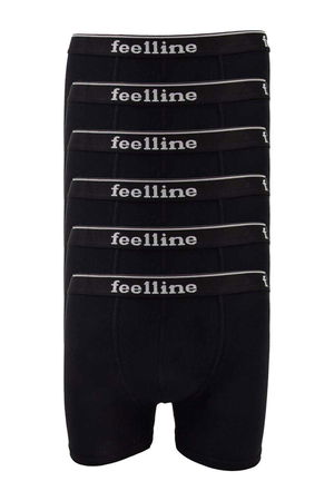 6 pcs Black Cotton Natural Lycra Men's Boxers