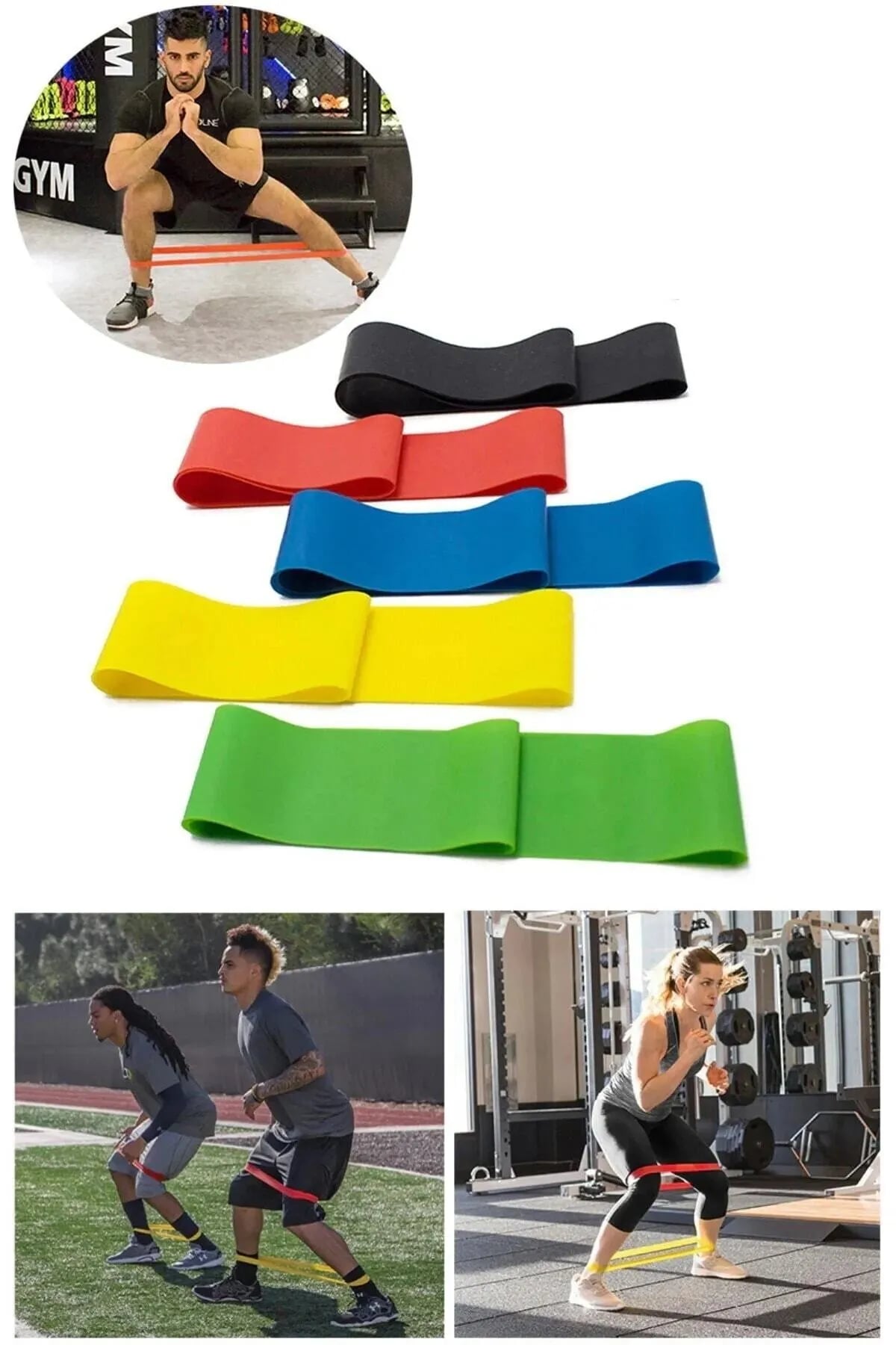 5 Li Set Aerobic Band Fitness Exercise Plates Resistance Tire Crossfit Muscle Stretching And Gymnastics Set