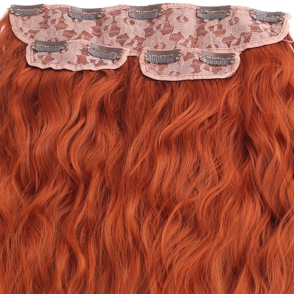 Kanekalon Fiber Synthetic Embossed Wavy Half Moon + 2 Side Hair Snaps / Copper