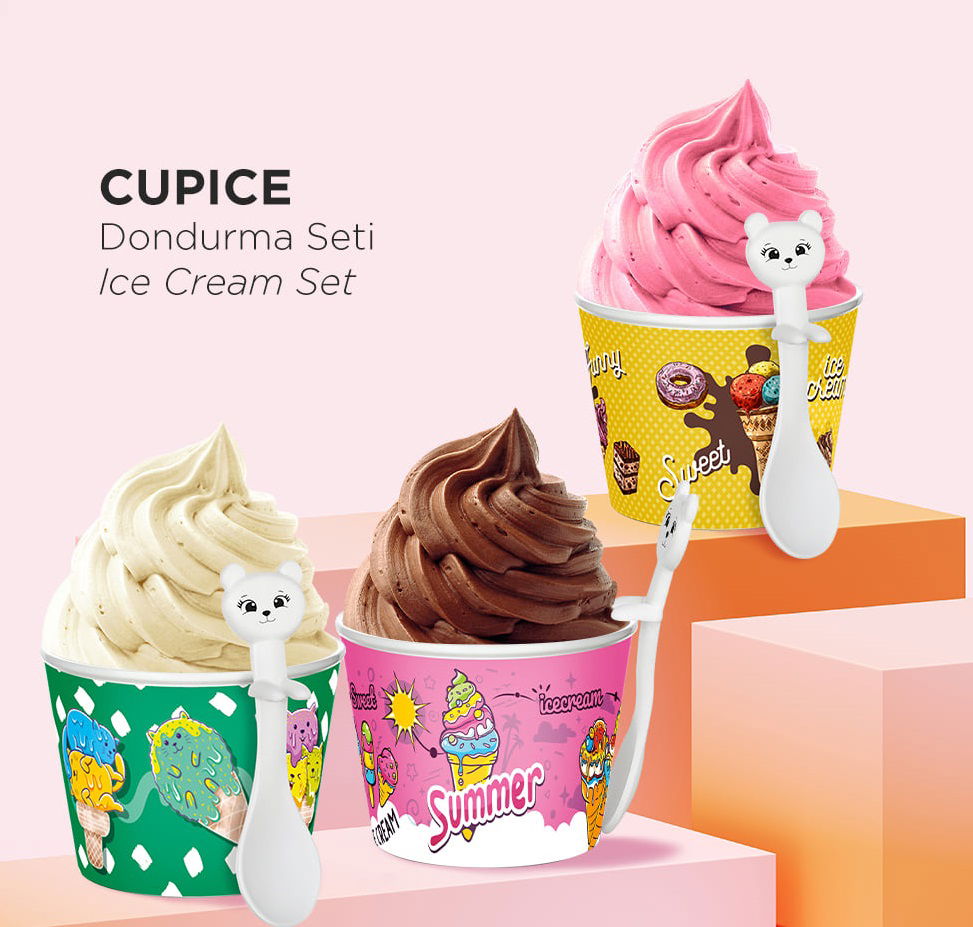 Cupice Spoon Ice Cream And Pudding Container 2 Pcs