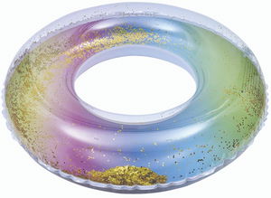 Rainbow Patterned Inflatable Bagel